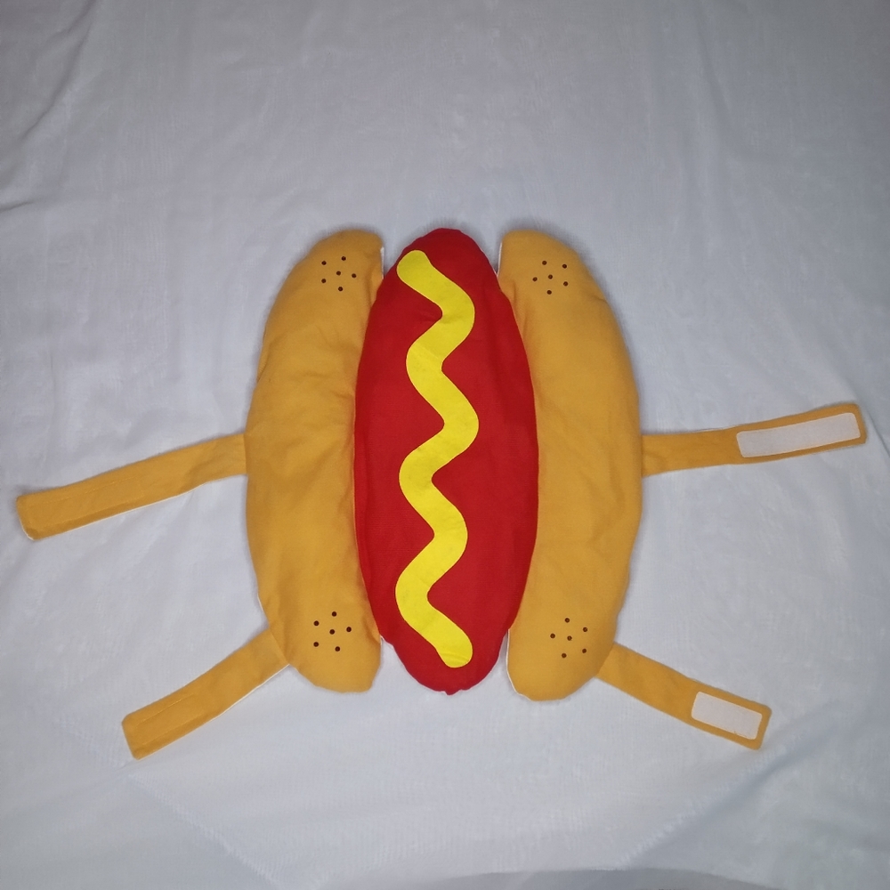 Hot Dog with Mustard Dog Costume Size Medium-Large
